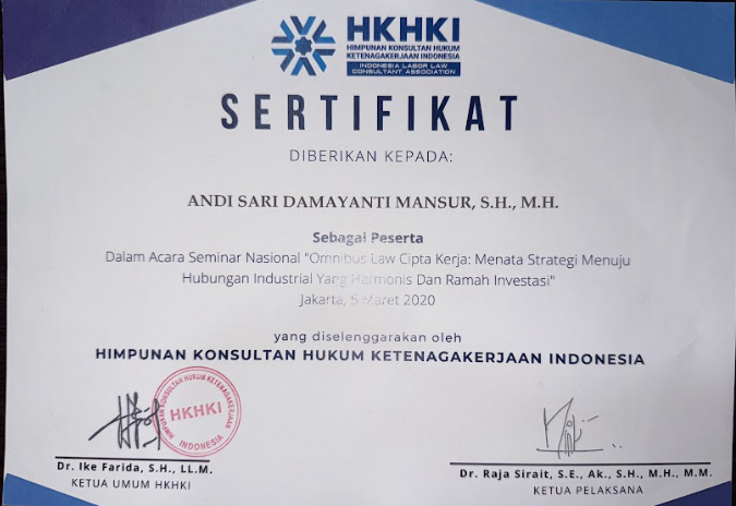 Seminar Nasional Hubungan Industrial yang Harmonis dan Ramah Investasi